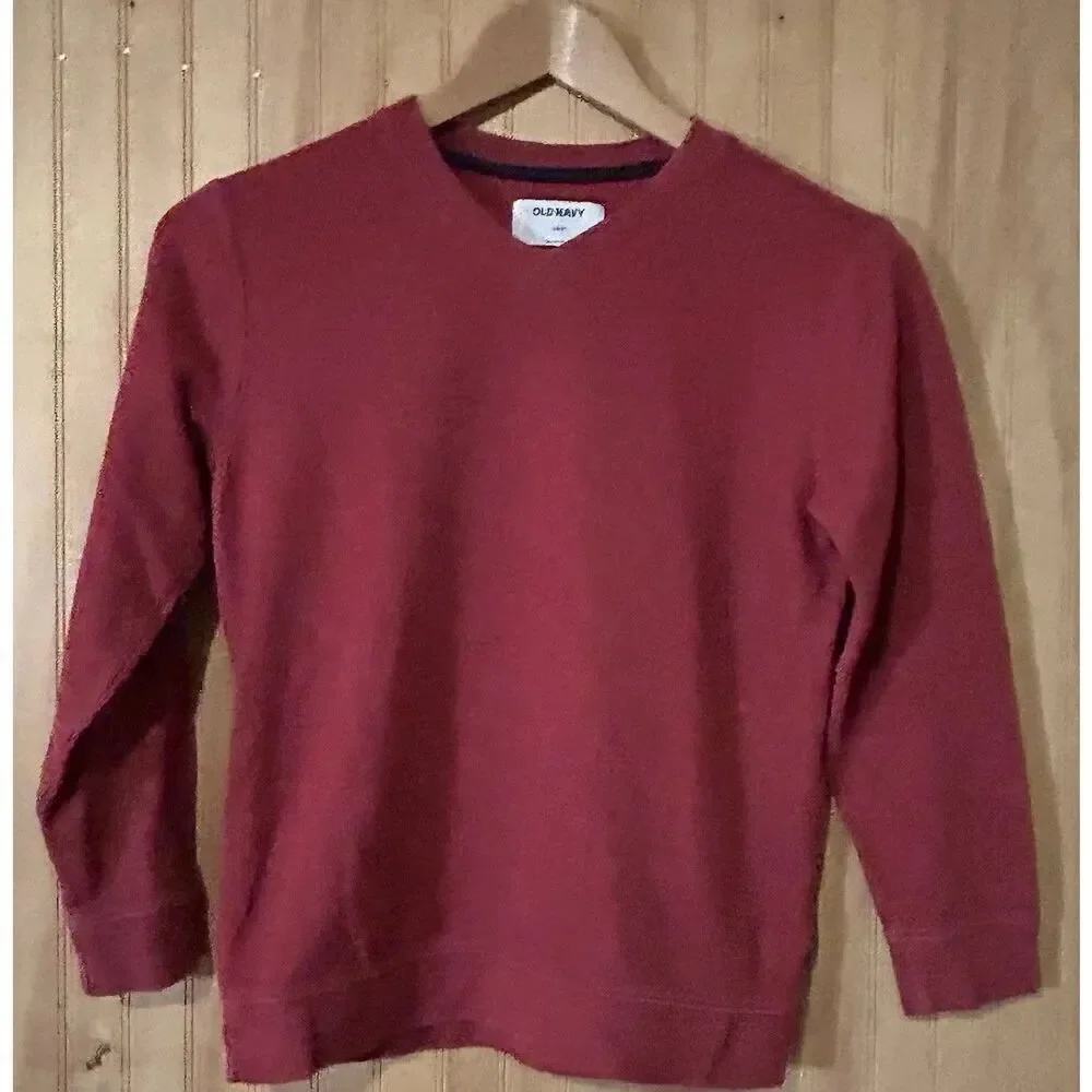 Old Navy Kid Boys Long-Sleeve V-Neck Knit Ribbed Shirt Top Size Large 10/12